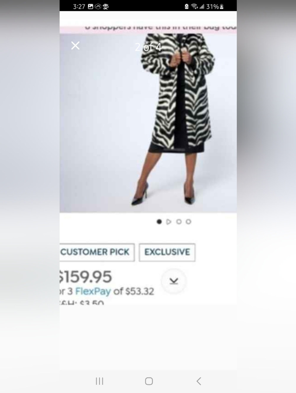 Black and White Zebra Print Faux Fur Coat